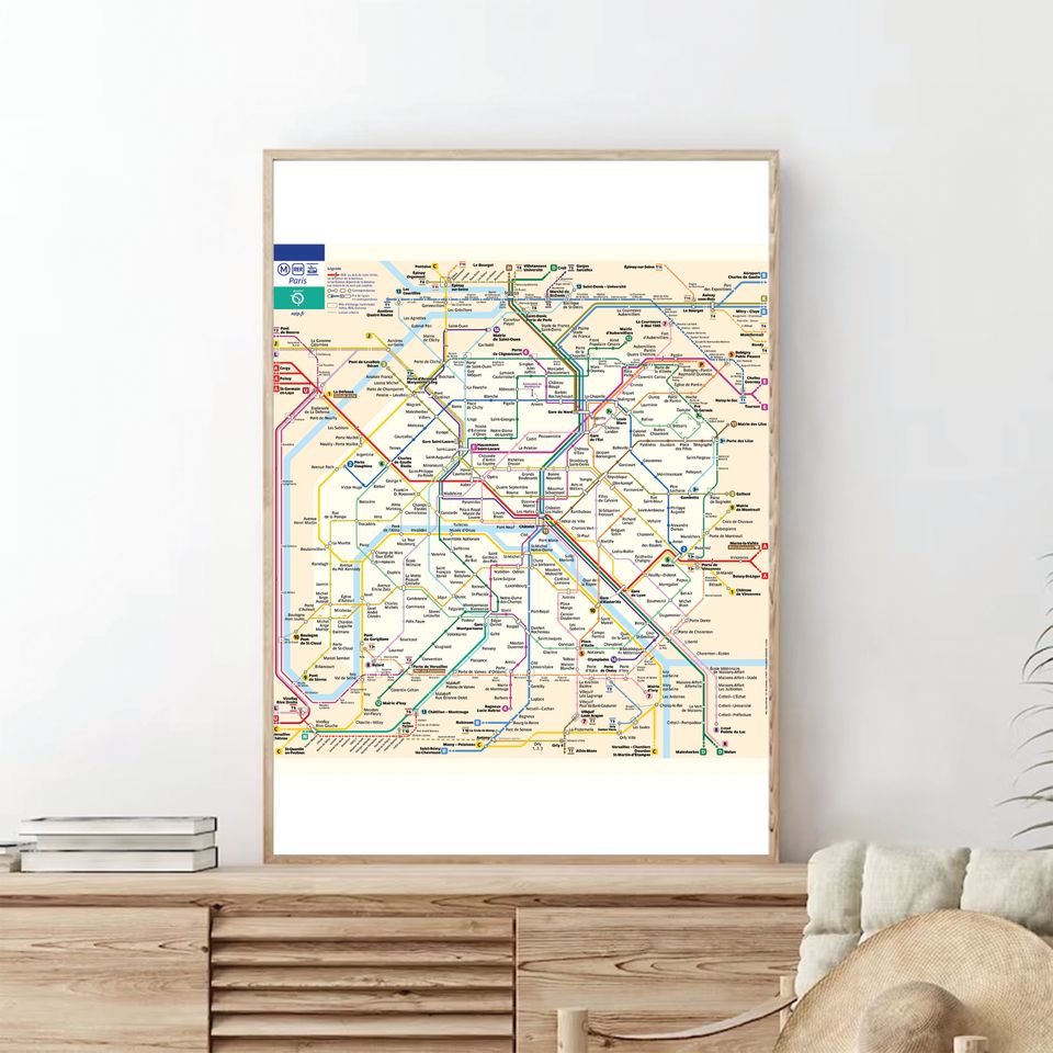 Paris Subway Map Poster