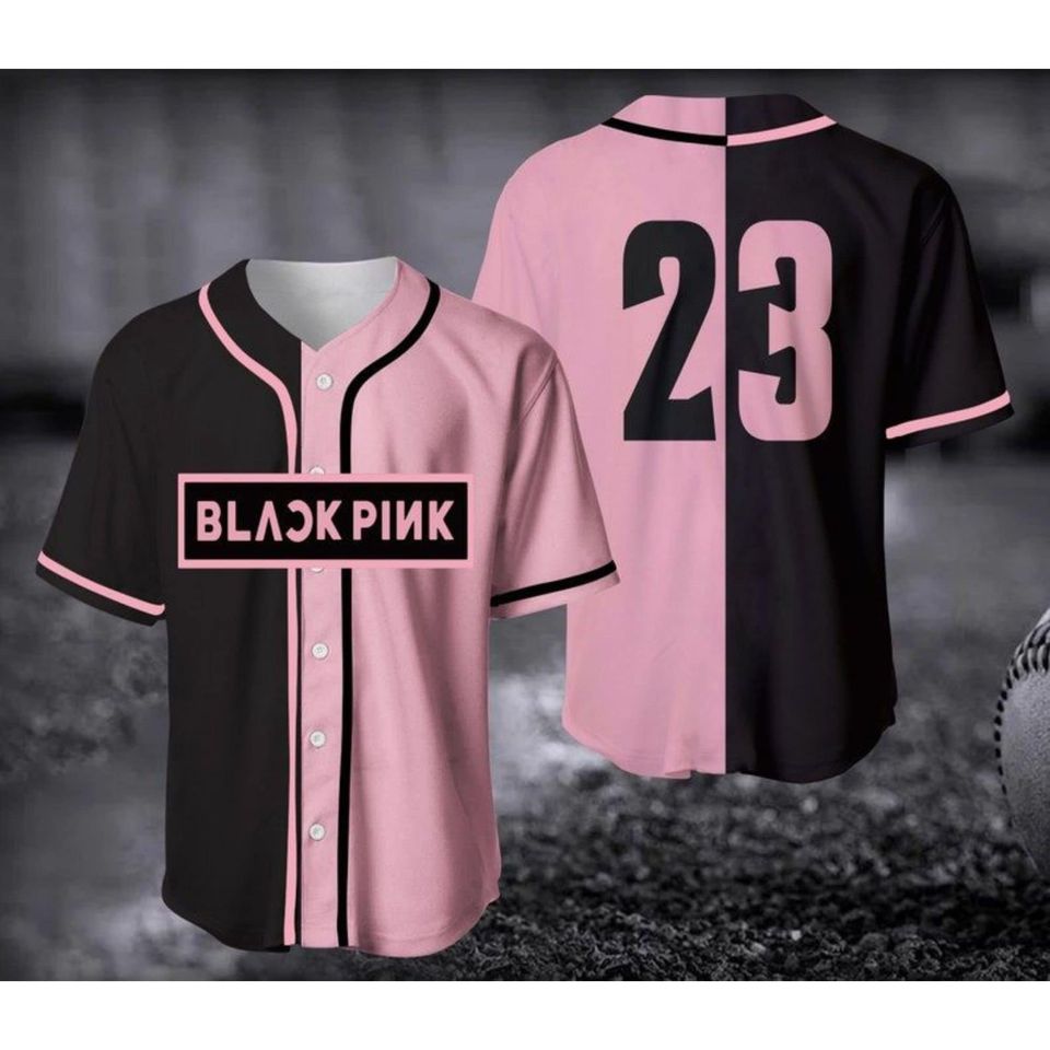 Personalized Blackpink Logo Baseball Jersey, Blackpink Born Pink World Tour 2023 Shirt, Kpop Jersey 3D