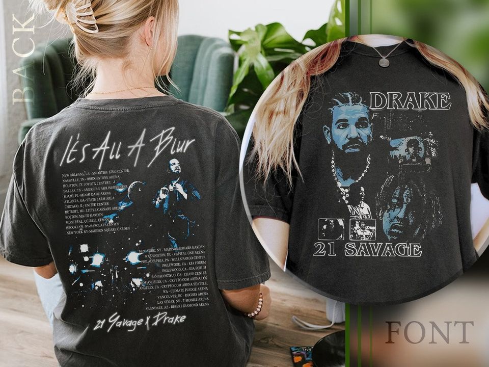 Drake 21 Savage Rap PREMIUM 2 Sided T Shirt