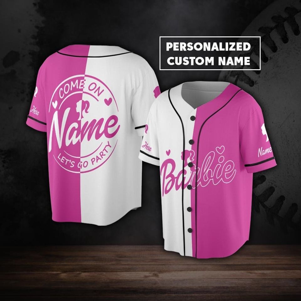 Barbie Baseball Jersey, Come On Let's Go Party Baseball Jersey, Barbie Movie Baseball Jersey