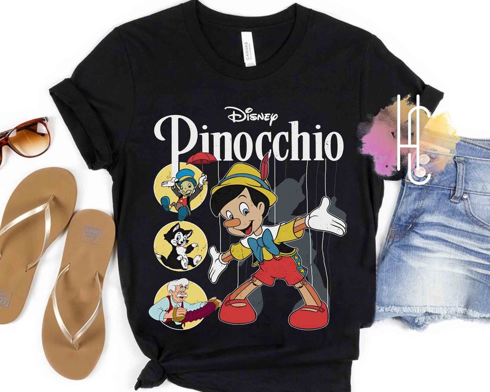 Pinocchio Vintage Movie Characters Group Shot, Disney Pinocchio