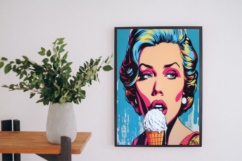 Marilyn Monroe - Ein Softeis fr die Amerikanische Filmschauspielerin Popart Poster