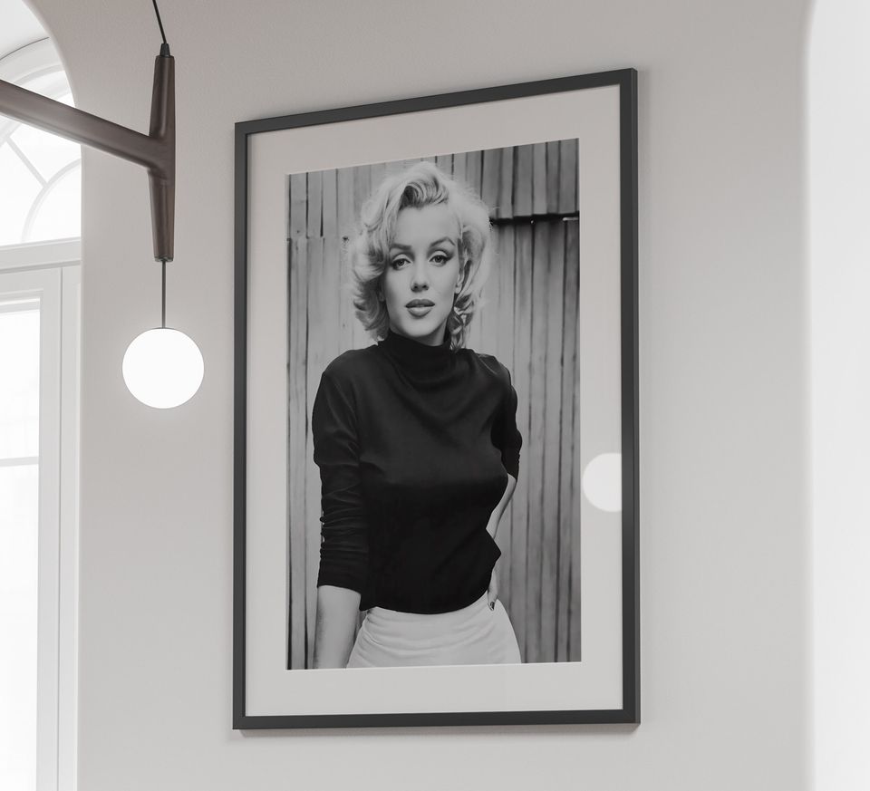 Marilyn Monroe Poster, Black and White Marilyn Monroe Print