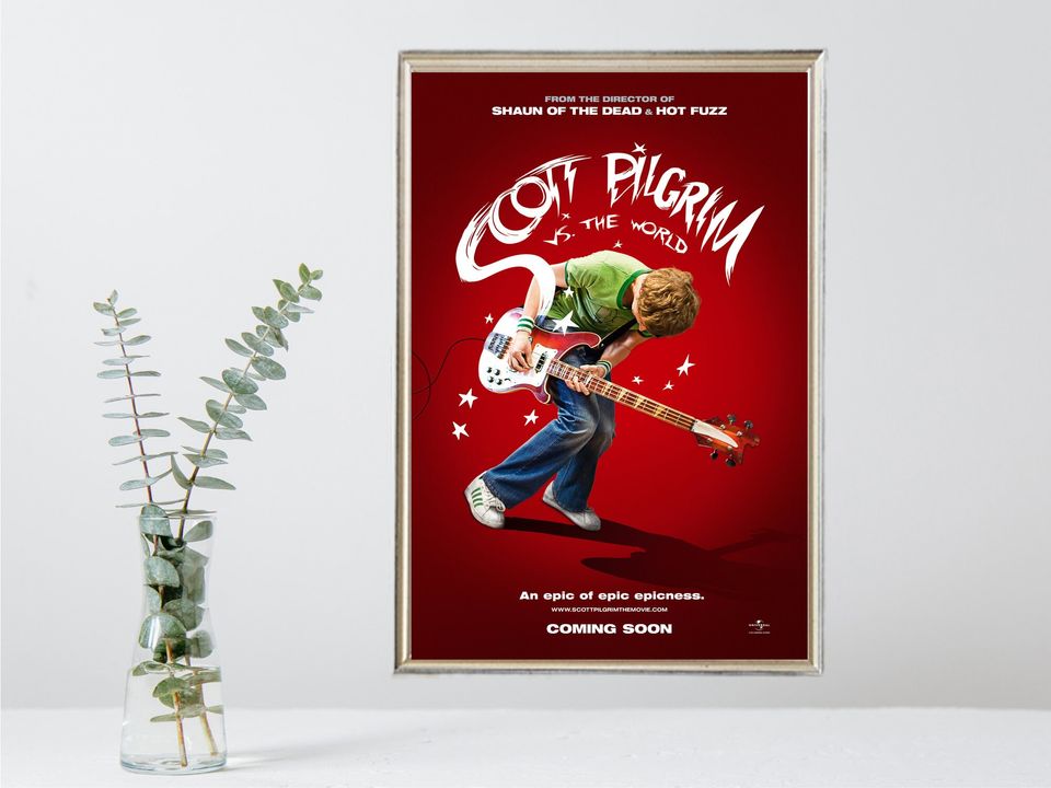 Scott Pilgrim vs the World Movie Poster, Vintage Movie Poster