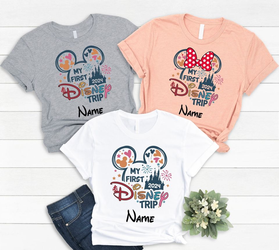 Custom Name My First Disney Trip 2024 Shirt, Personalized Disney Trip Shirt