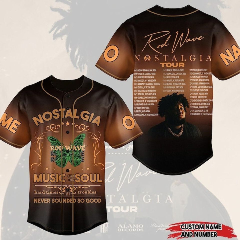 Customized Rod Wave Nostalgia Tour Baseball Jersey