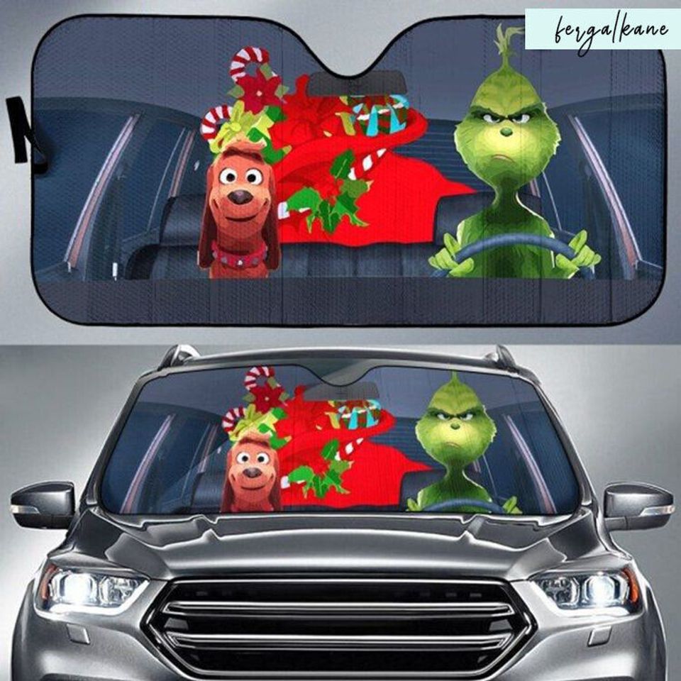 Maxs And The Grin Driving Christmas Funny Best Christmas Gift Sunshade Car