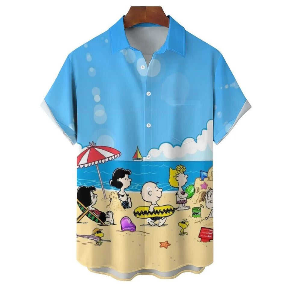 Snoopy and Charlie Brown Patterns Hawaiian Shirt