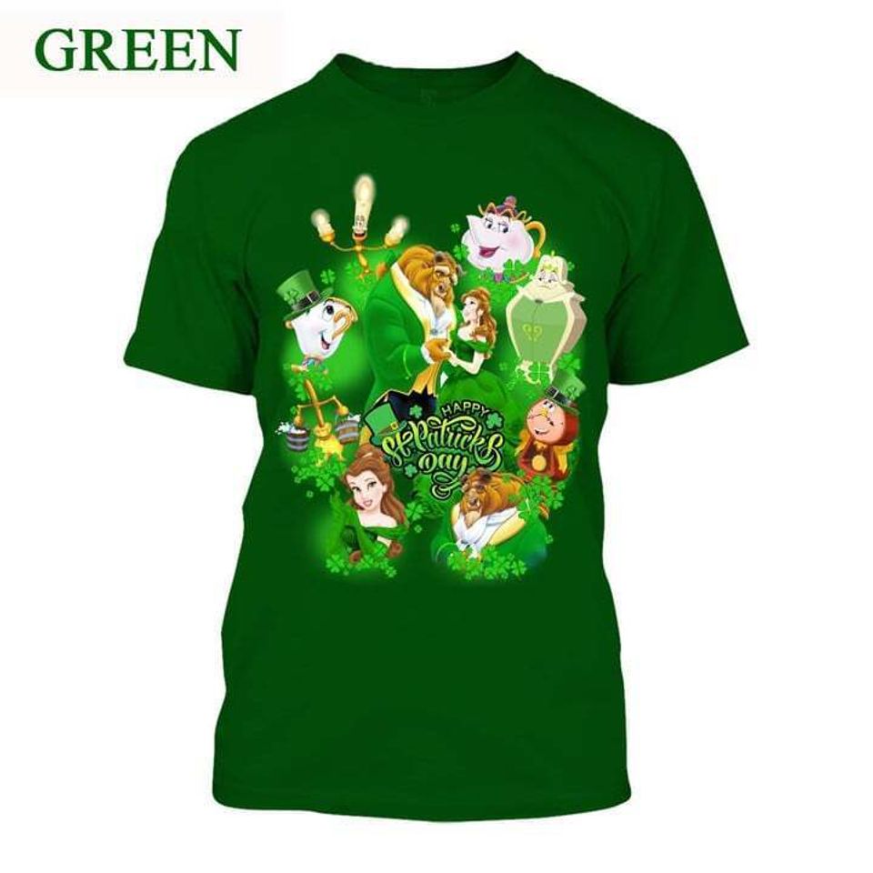 Beauty And The Beast March 17th Happy Patrick's Day Tshirt 3D