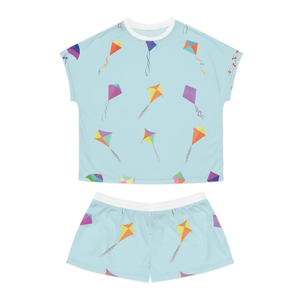 Colorful Kinites Pajamas Set, Women Sleepwear