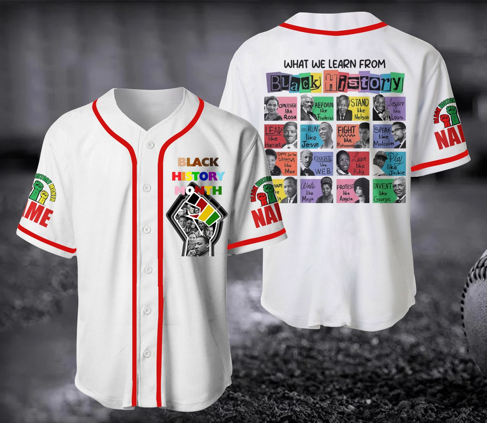 Personalized What We Learn From Black History Month Baseball Jersey Shirt