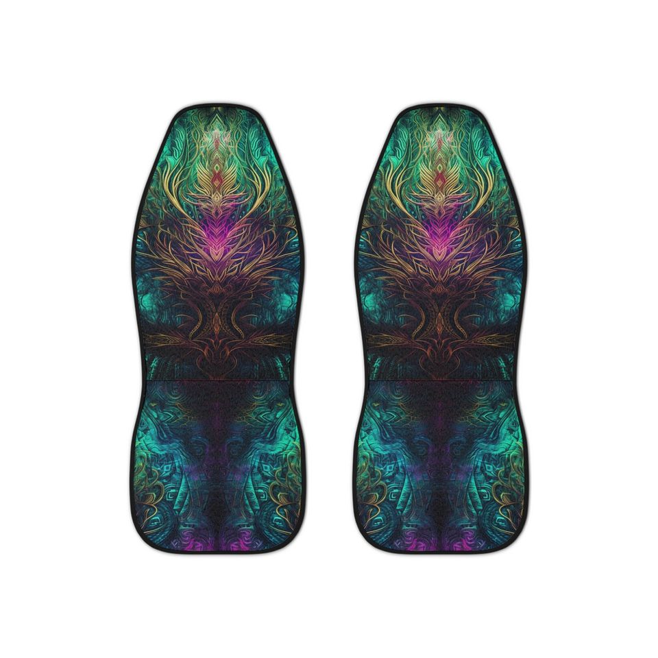 Trippy Fractal Car Seat Covers, Gift for Her, Festival Lovers,Covers for Vechicles