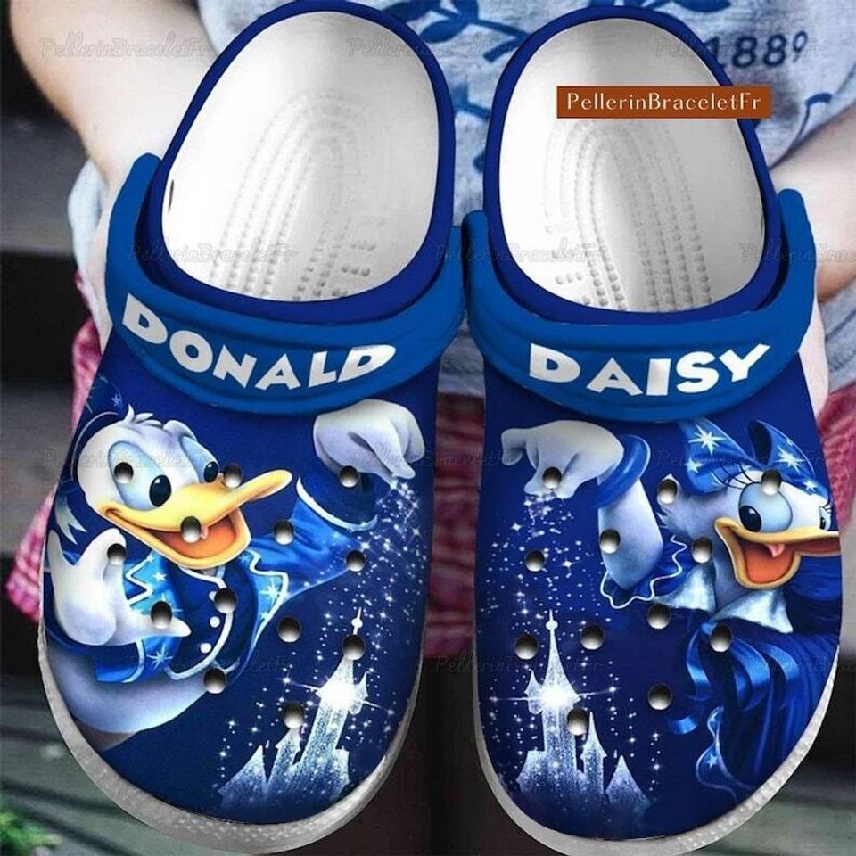 Disney Donald And Daisy Clog Shoes, Personalized Donald Clogs Slipper
