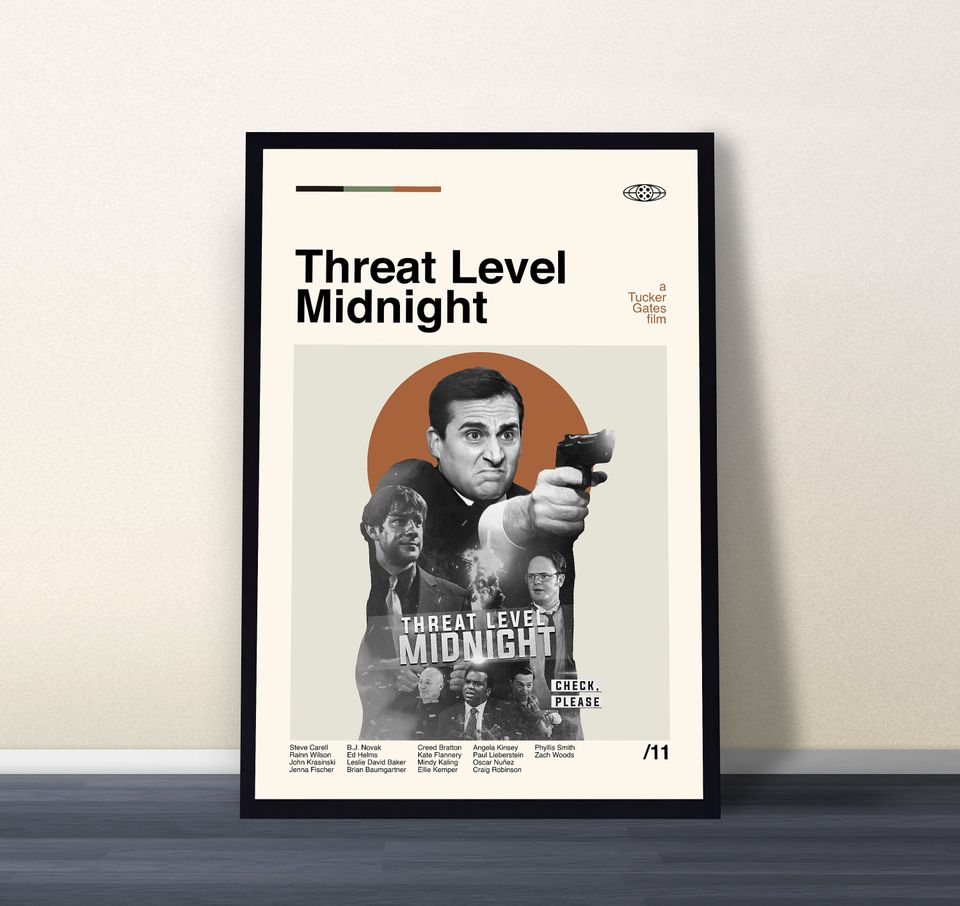 Threat Level Midnight Movie, Threat Level Midnight, Retro Movie Poster