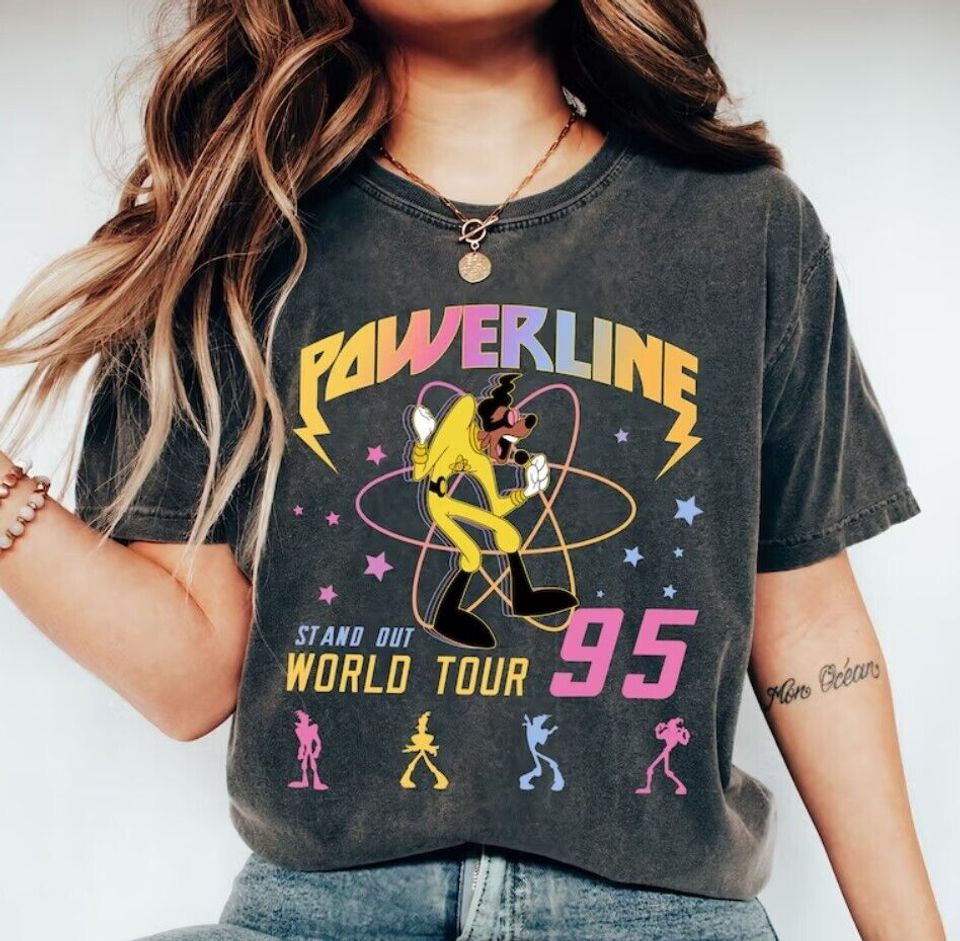 Disney Powerline Stand Out World Tour 95 Retro Shirt, Retro Goofy Powerline Tee