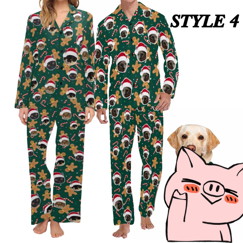 Custom Dogs Cats Faces Pajamas Sets