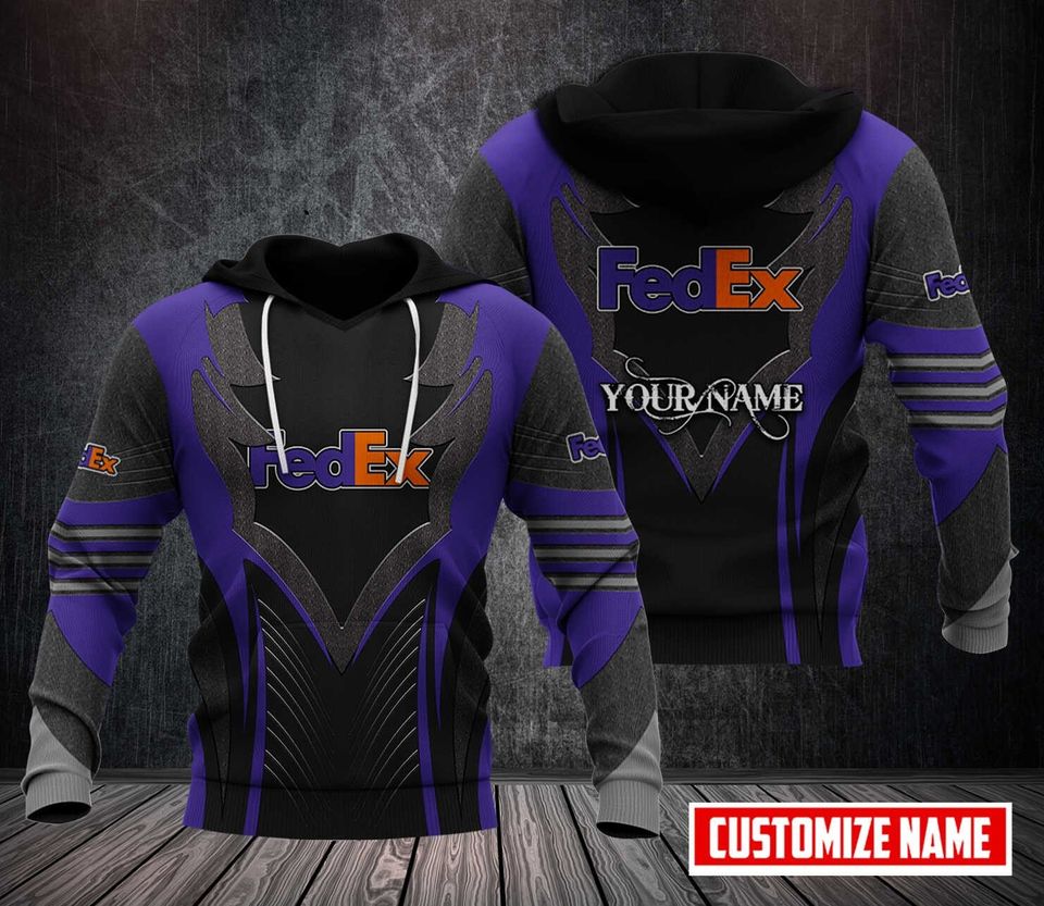 Personalized Name Fedex Purple Custom Full Print 3D Hoodie
