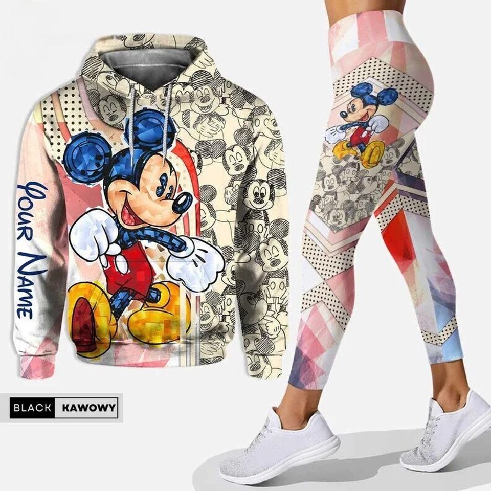 Customize Minnie 3D Hoodie Legging Set, Disney Hoodie Leggings