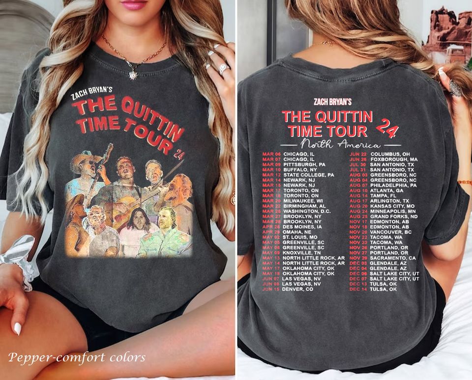 Vintage Zach Bryan The Quittin Time Tour 2024 Shirt,New Album Tee Gift Fan