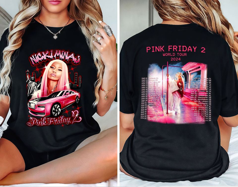Nicki Minaj Tour Shirt, Nicki Minaj Merch, Pink Friday 2 Airbrush Shirt