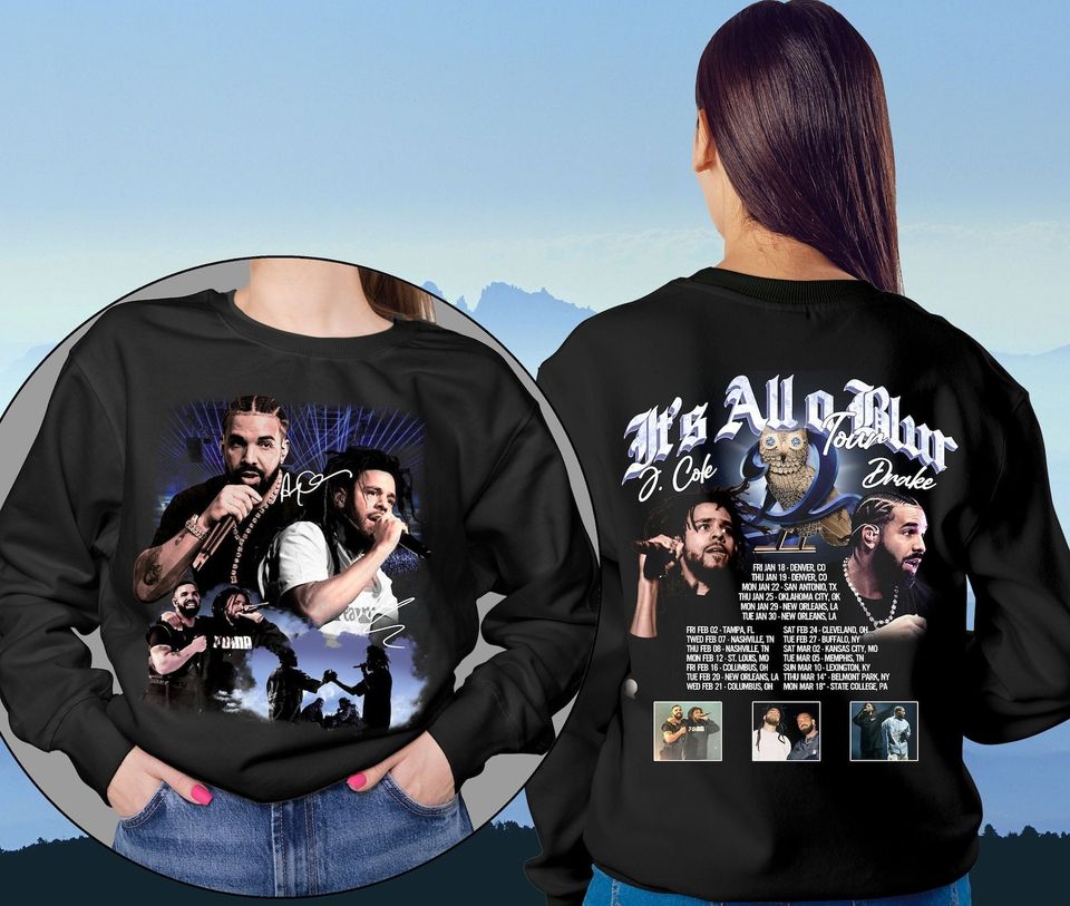 Drake J. Cole It's All a Blur Tour 2024 Shirt, Drake Rap Vintage Shirt