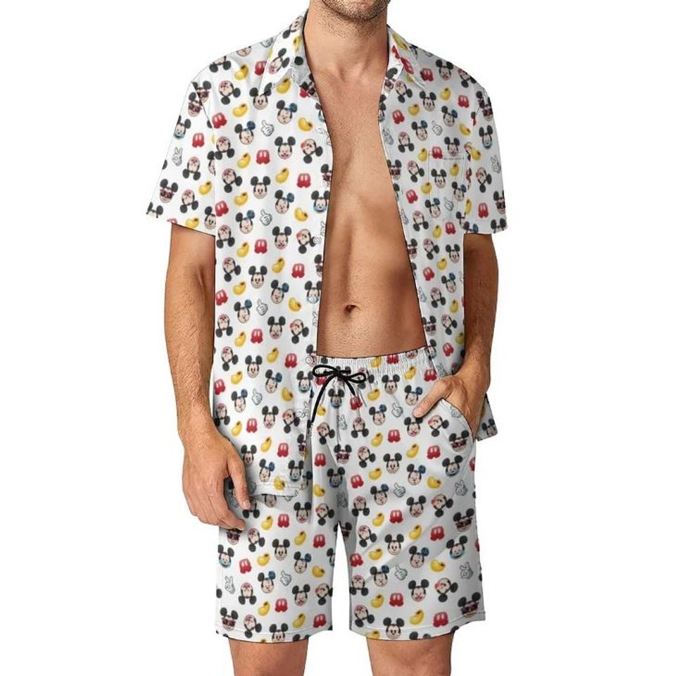 Mickey Mouse Disney Hawaiian Shirt And Shorts, Disney Aloha Set