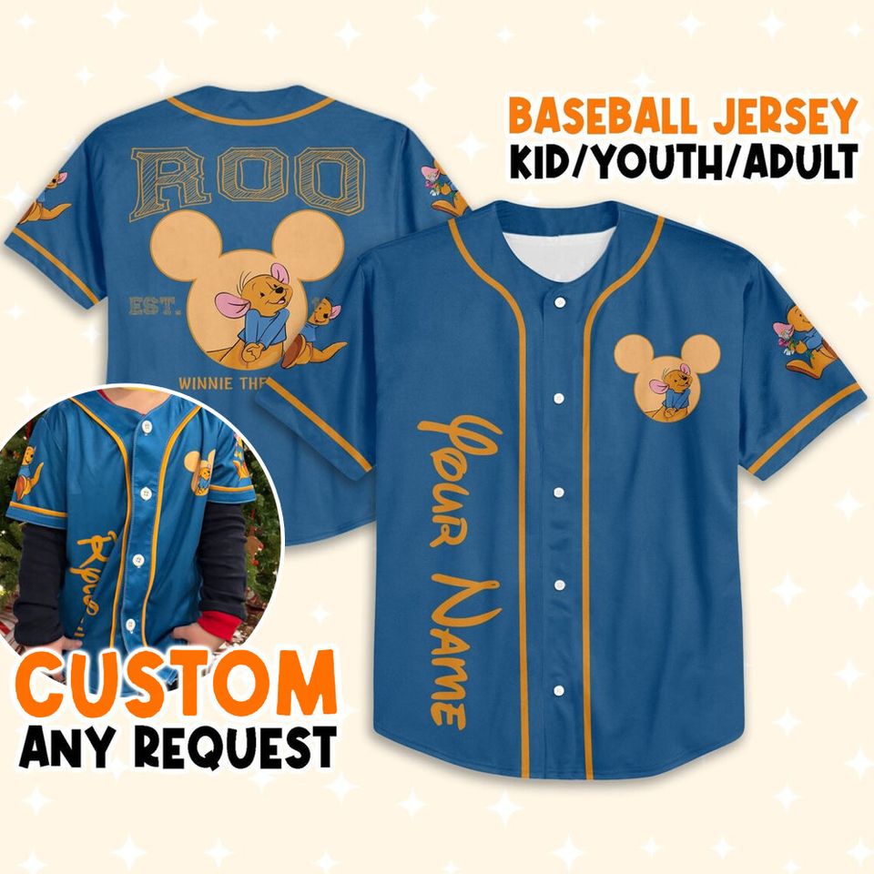 Personalized Winnie The Pooh Roo Disney Baseball Jersey, Disney Jersey
