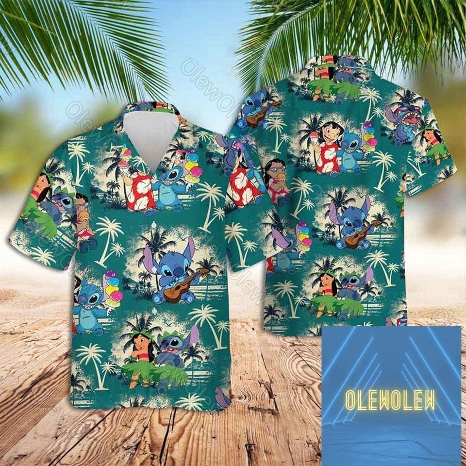 Lilo And Stitch Hawaiian Shirt, Lilo Stitch Button Shirt