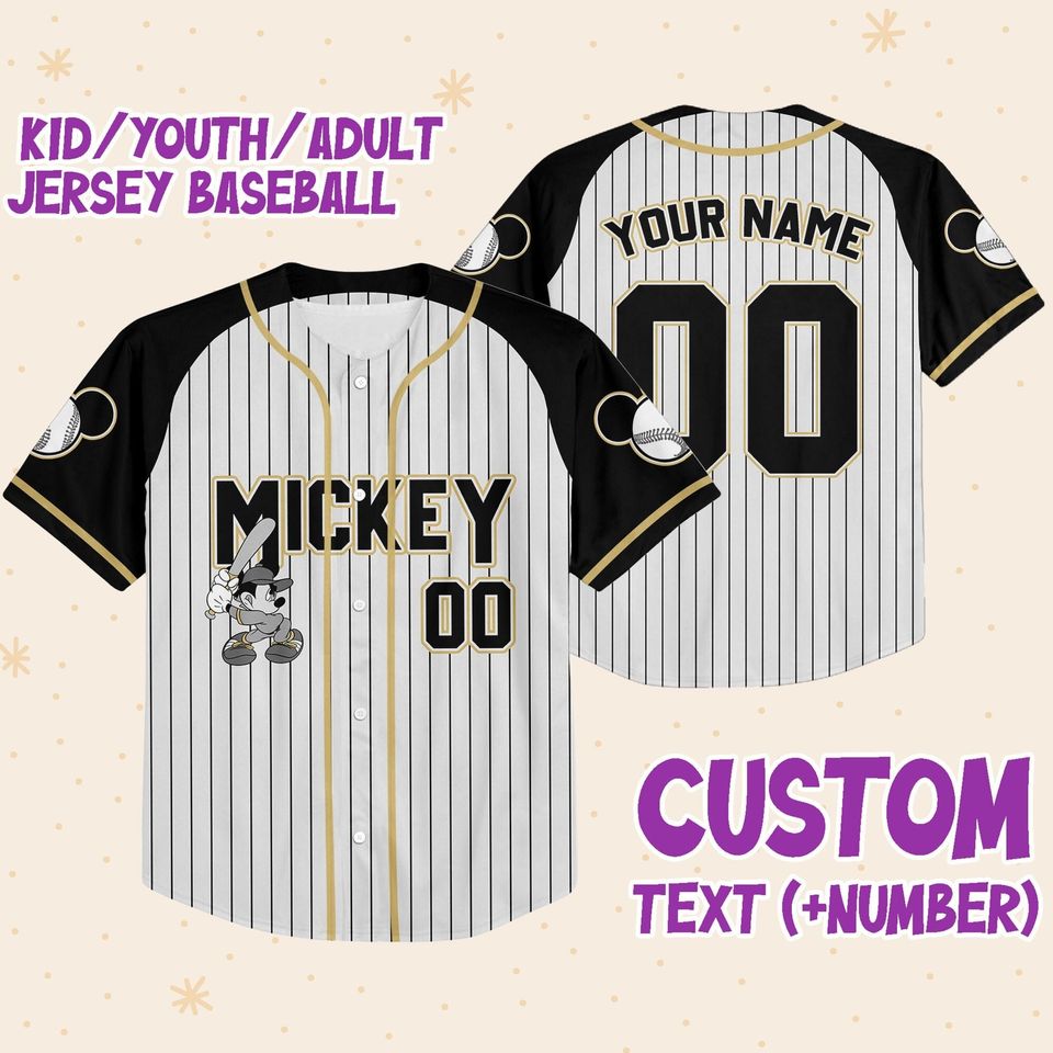 Personalized Mickey Mouse Disney Baseball Jersey, Disney Jersey