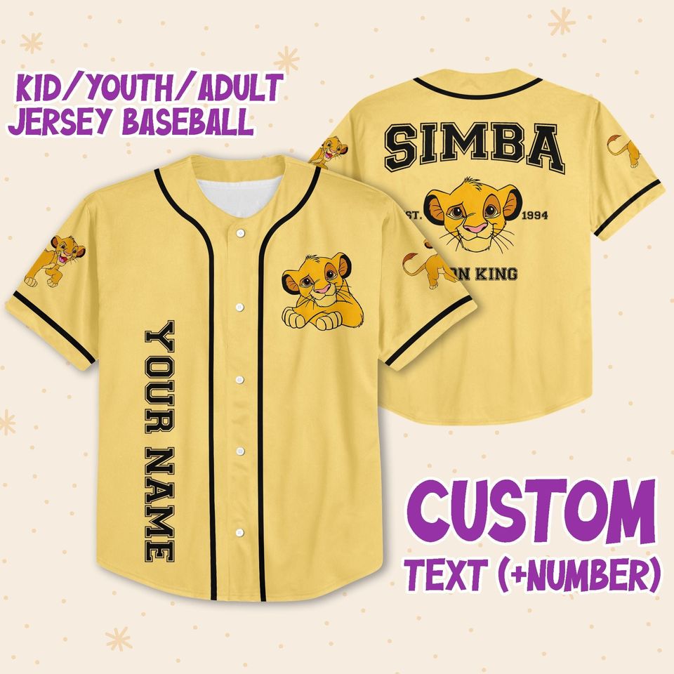 Personalized The Lion King Simba Disney Baseball Jersey, Disney Jersey