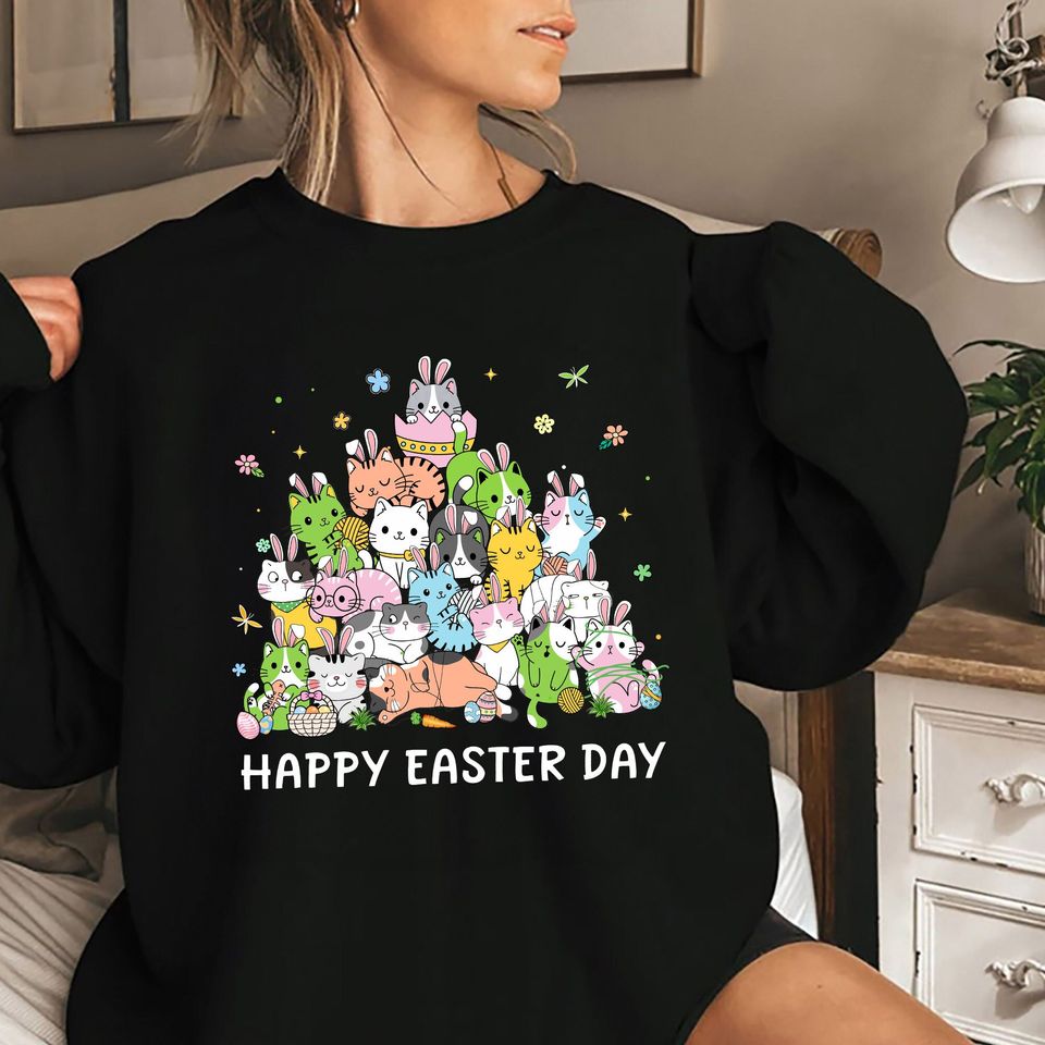 Happy Easter Dog Sweatshirt, Cute Bunny Dog