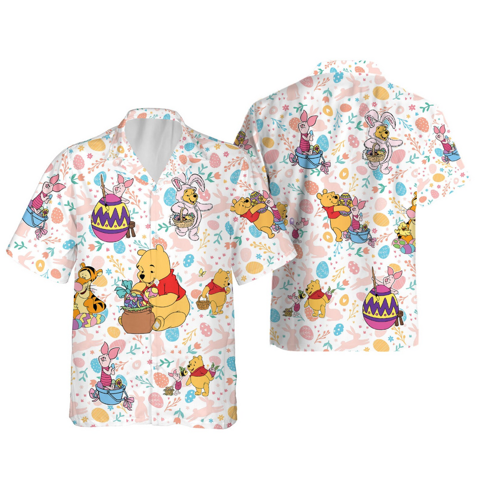 Winnie The Pooh Friends Happy Easter Eggs Day Hawaiian Shirt
