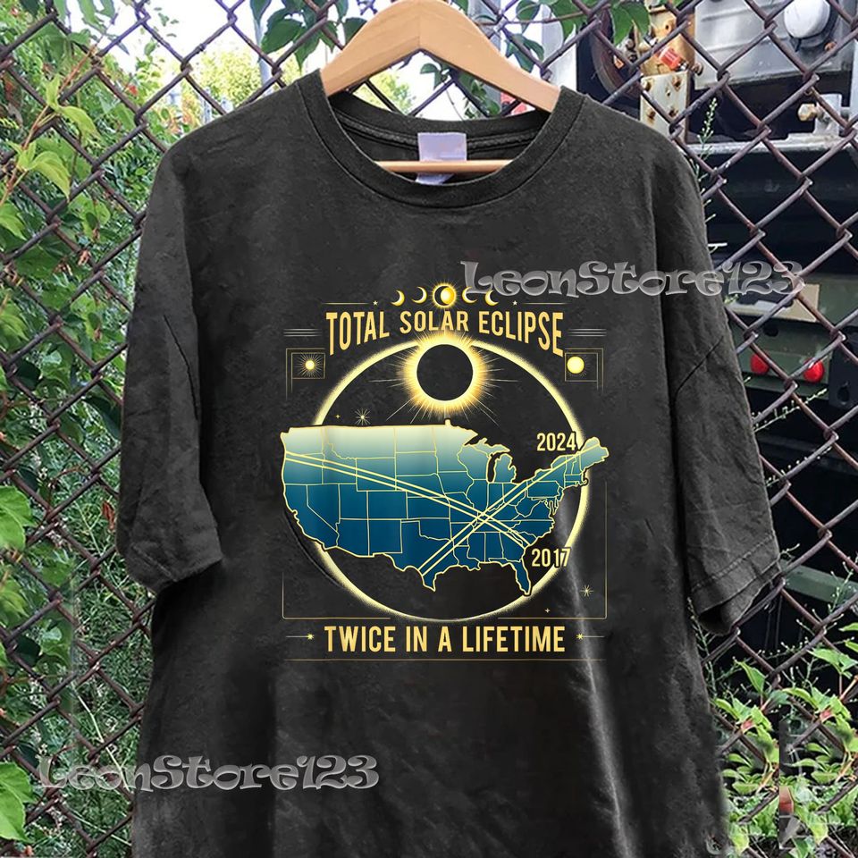 Retro Total Solar Eclipse Twice in a Lifetime 2024 T-Shirt
