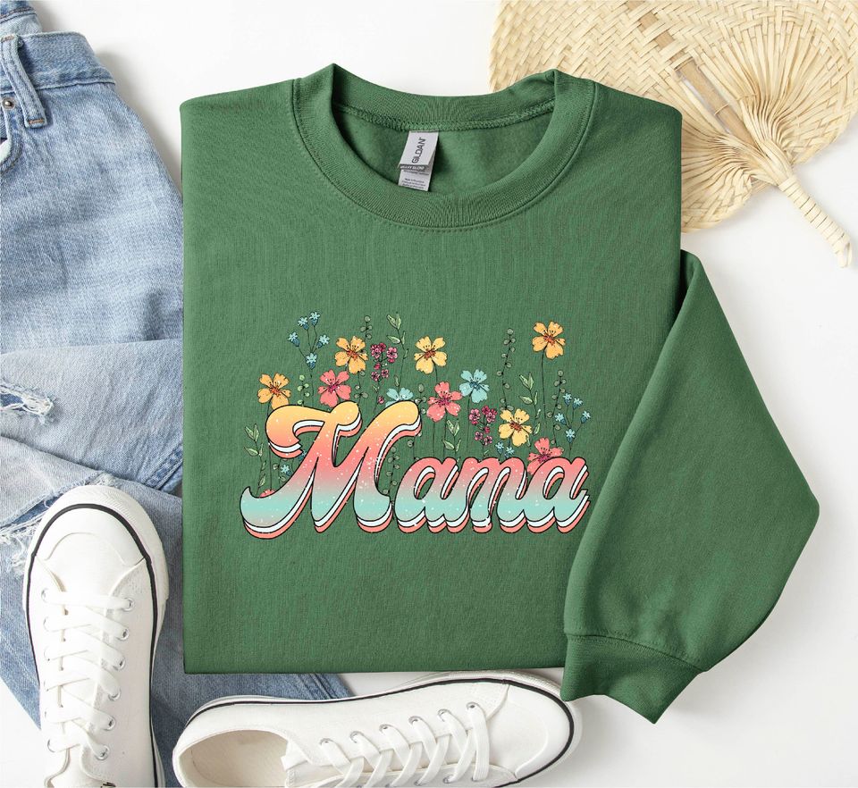 Mama Wildflowers Sweatshirt, Mother's Day Sweatshirt, Retro Mama Sweatshirt