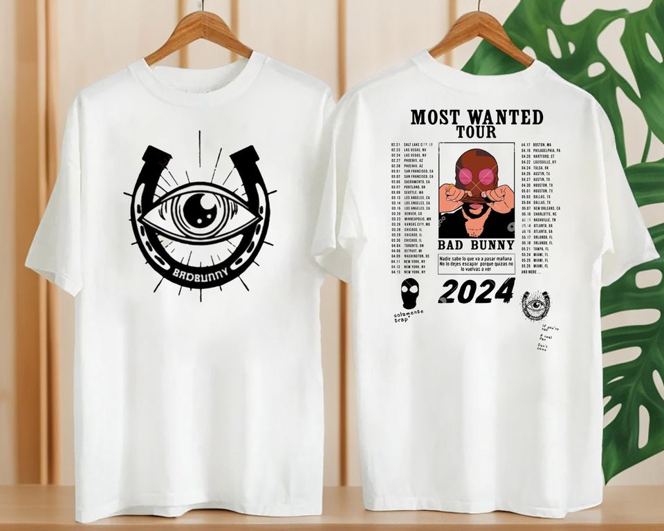 Cowboy Bad Bunny Graphic T-shirt, Most Wanted Tour 2024 Bad Bunny Shirt