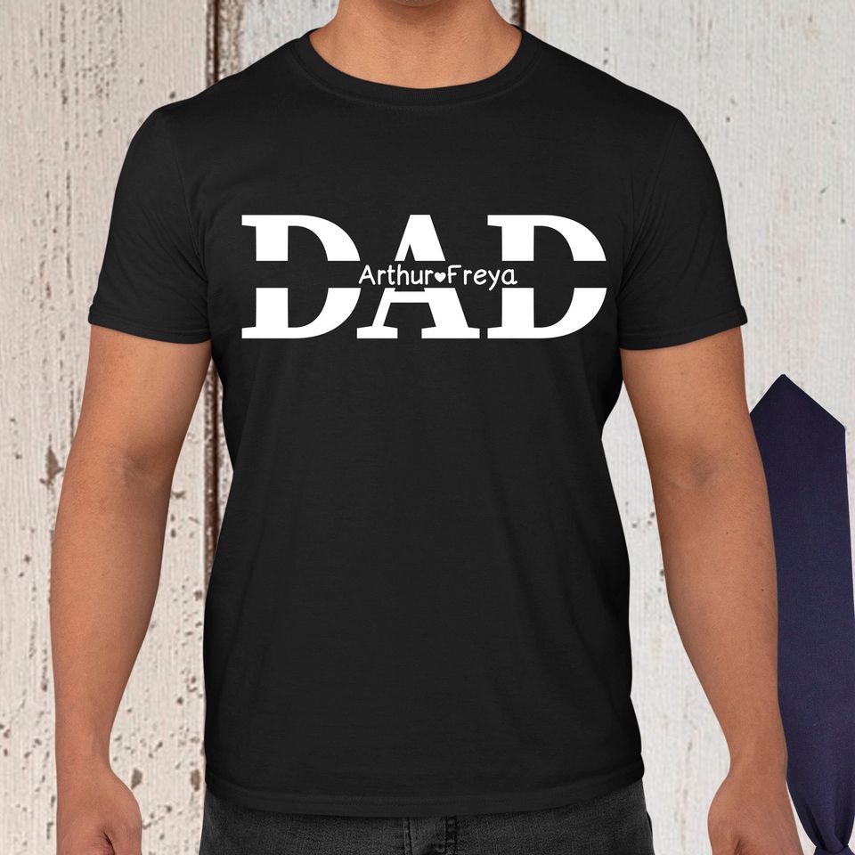 Personalised Dad Shirt - Custom Dad Shirt - Dad Shirt With Kids