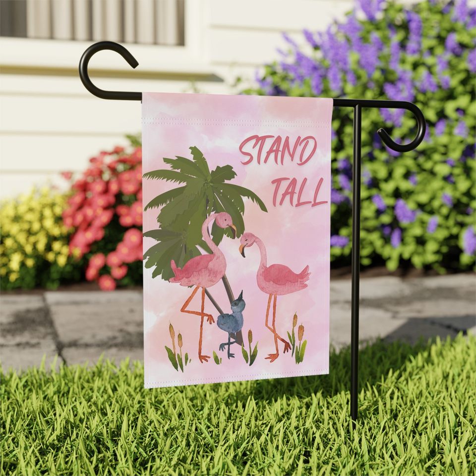 Flamingo Flag, Stand Tall, Garden Flag