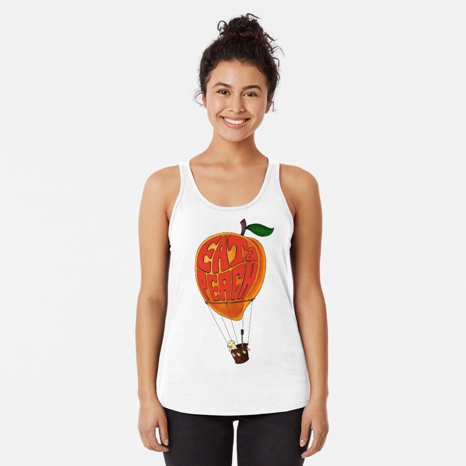 Eat a Peach Racerback Tank Top