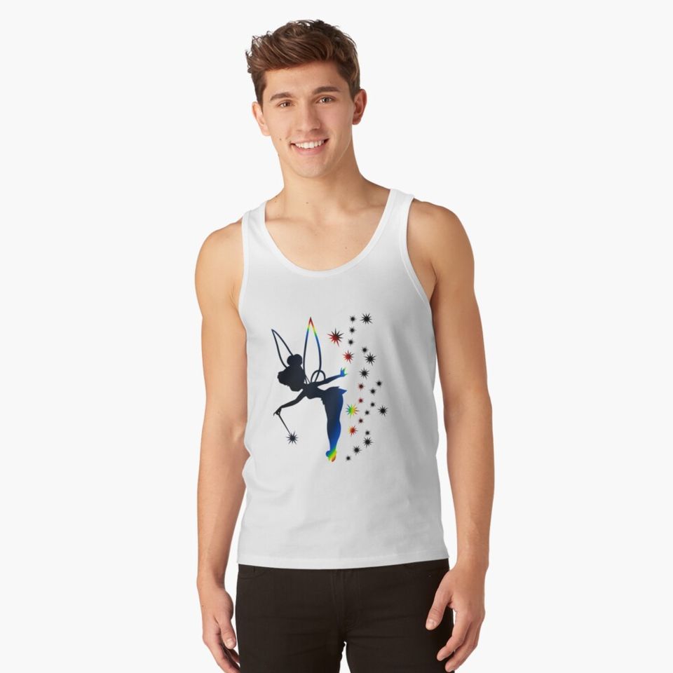 Rainbow Tinkerbell Sillhouette Tank Top