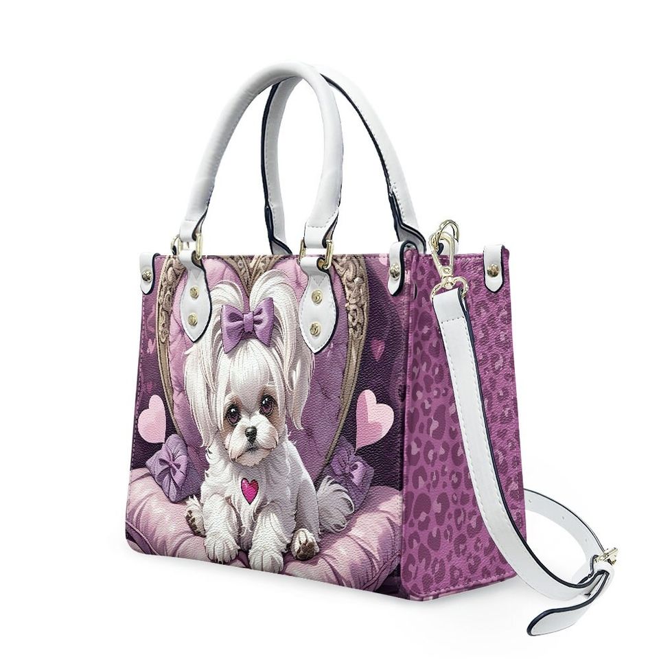 Maltese dog Leather Bags, Dog Lover Gift