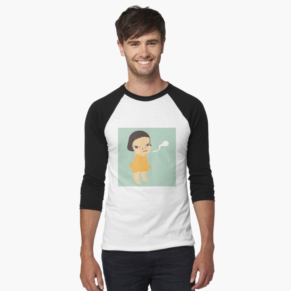 smoking yoshitomo nara Baseball ¾ Sleeve Tee