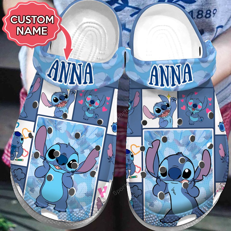 Customized Stitch Clogs Shoes, Gift For Kids, Gift For Her