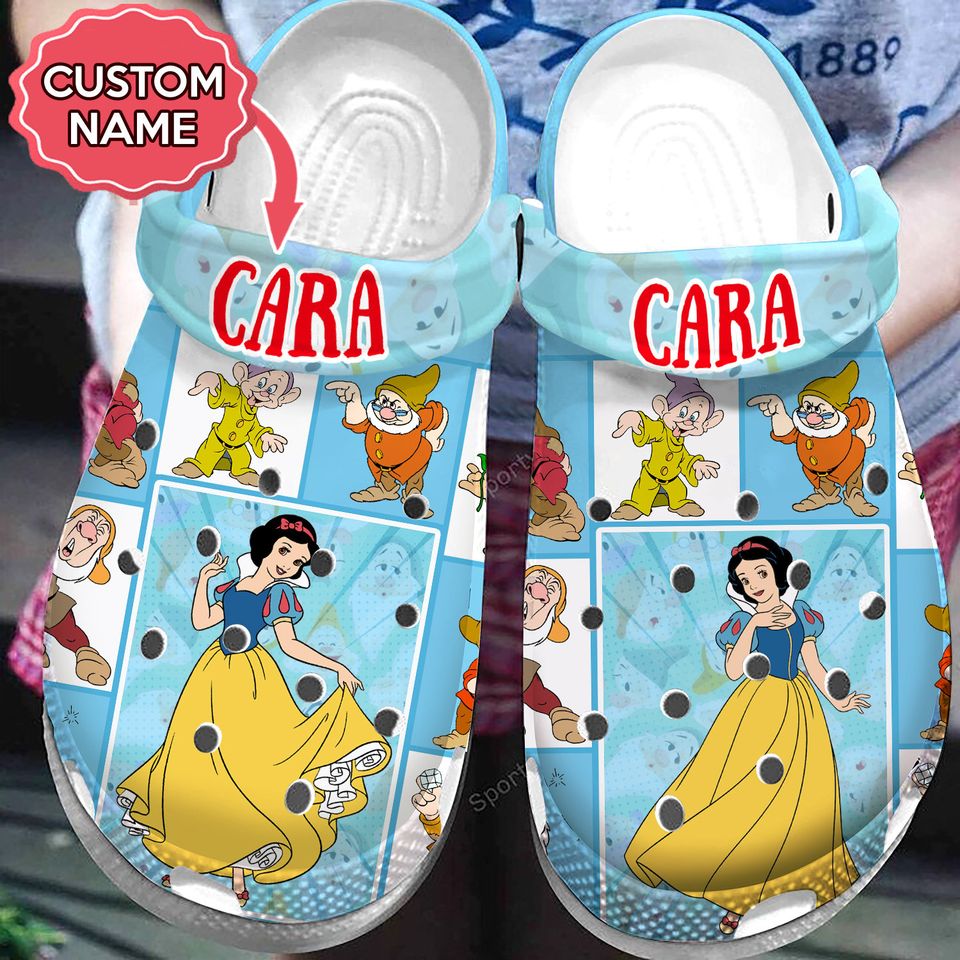 Customized Snow White Clogs Shoes, Gift For Kids, Gift For Her