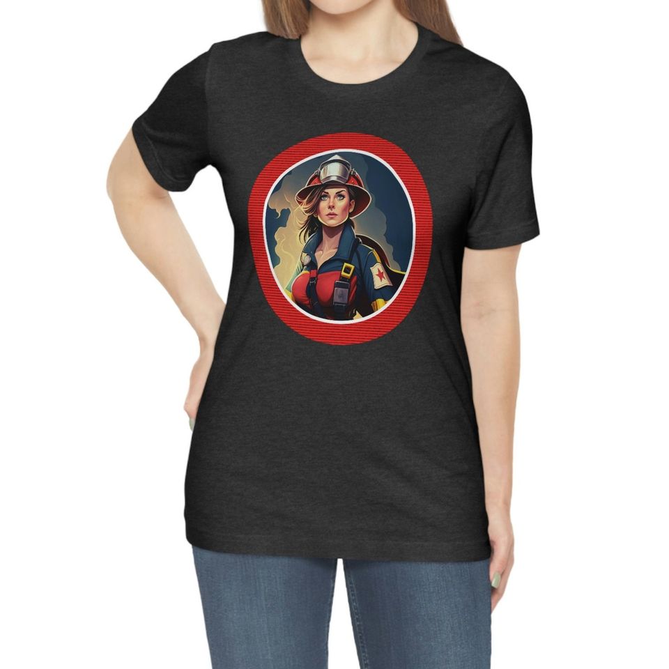 Superhero Firefighter T-shirt for Fireman Hero Shirt Gift for Her