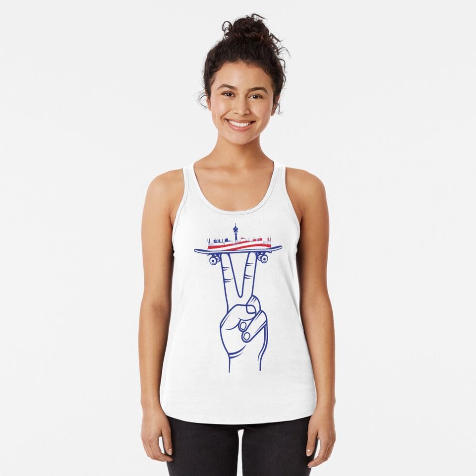 Skateboard USA  Racerback Tank Top