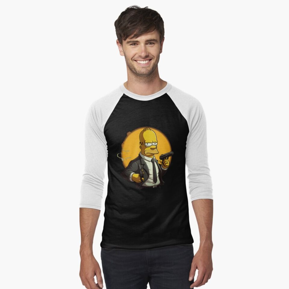 Mr Homer  Baseball ¾ Sleeve T-Shirt