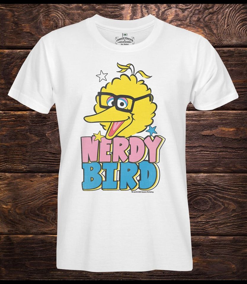 Retro Tees Official Sesame Street Nerdy Bird T-shirt