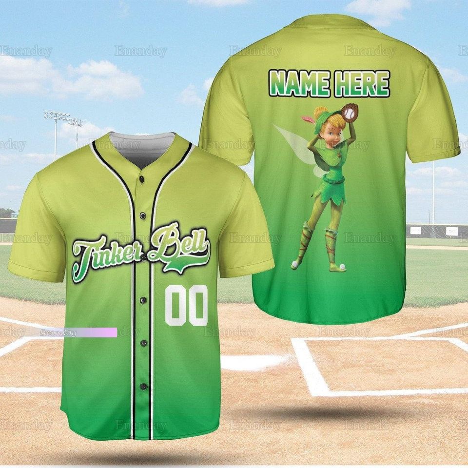 Personalized Disney Tinkerbell Baseball Jersey