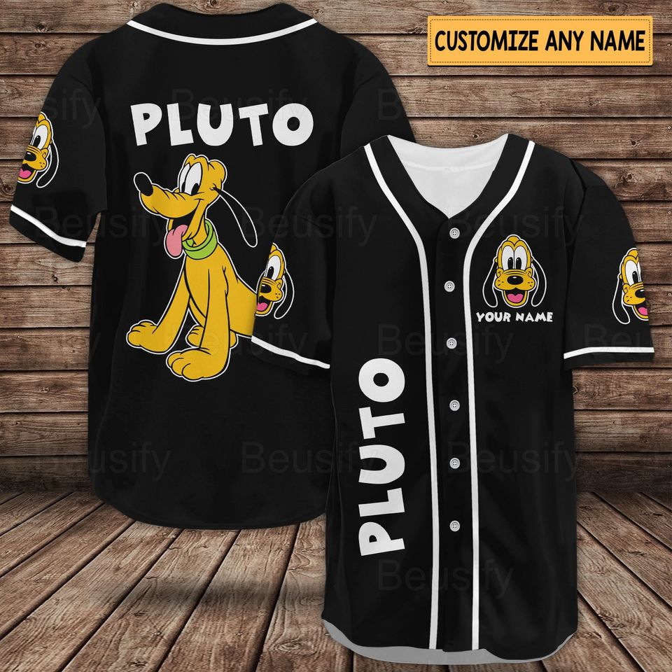 Pluto Baseball Jersey, Disney Cute baseball jersey