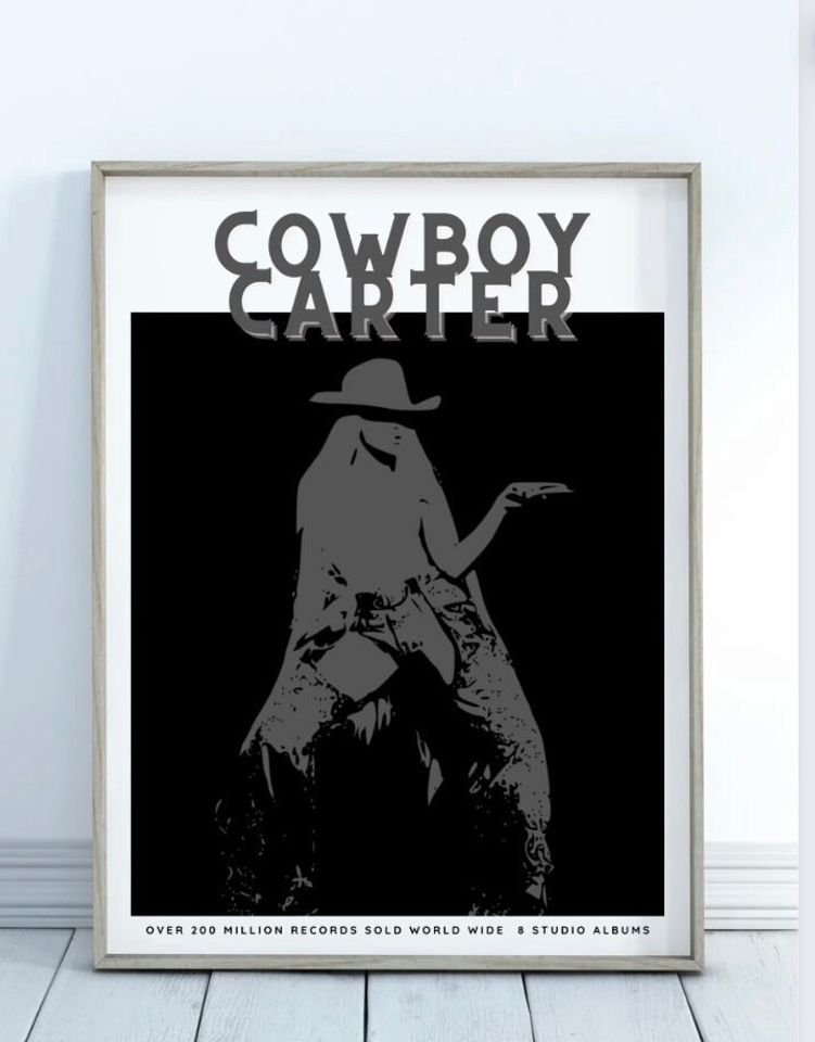 Beyonc Cowboy Carter Album in Black, Poster